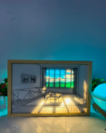 3D Sunset LED Art Frame