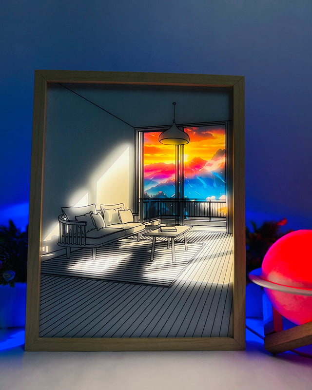 3D Sunset LED Art Frame