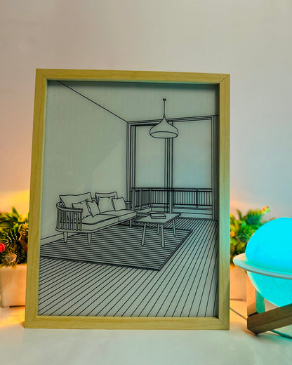 3D Sunset LED Art Frame