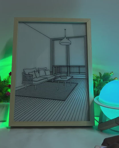 3D Sunset LED Art Frame